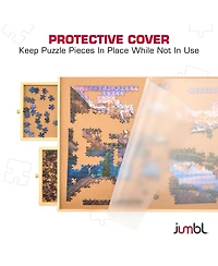 Jumbl -Piece Puzzle Board with Drawers, Lazy Susan & Cover