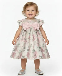 Bonnie Baby Girls' Floral Jacquard Trapeze Dress