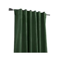 Thermalogic Seren Classic Velvet Room Darkening Dual Header Energy Efficient Curtain Panel 50" x 84" Dark Green