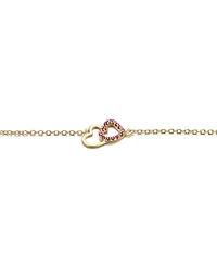 GiGiGirl Kids 18k Rose Gold Plated Cubic Zirconia Double Heart Entwined White Gold Plated Bracelet