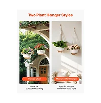 Set of 2 Hanging 10" Self-Watering Flower Pots for Indoor and Outdoor Use