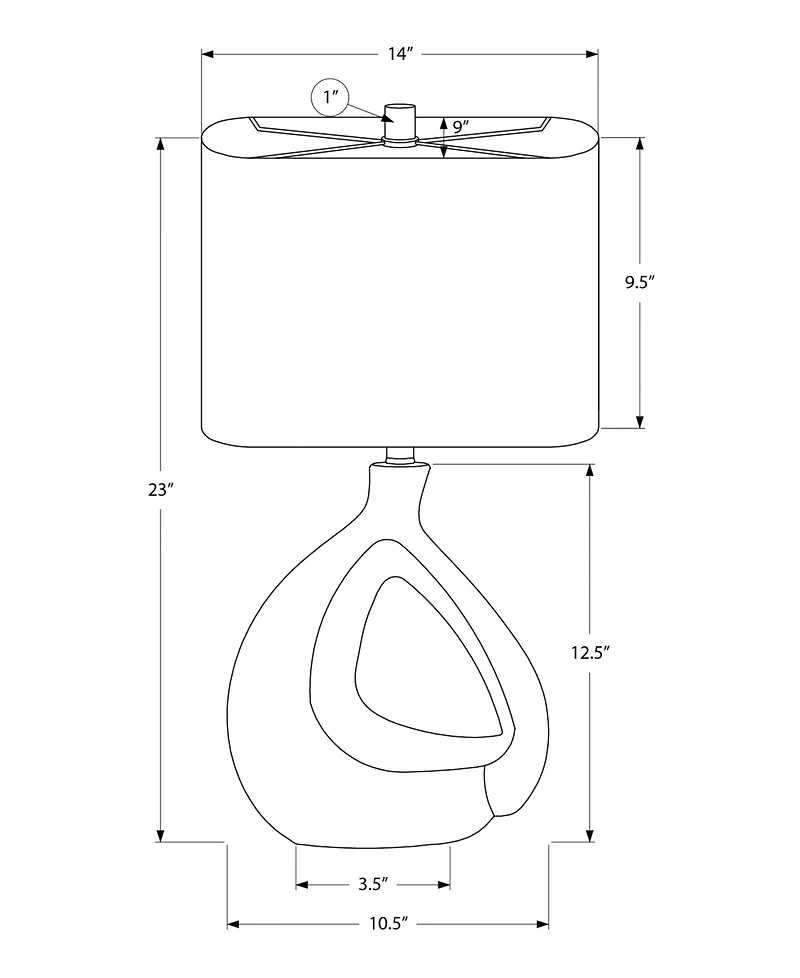 Monarch Specialties Lighting 23" Plastic Table Lamp