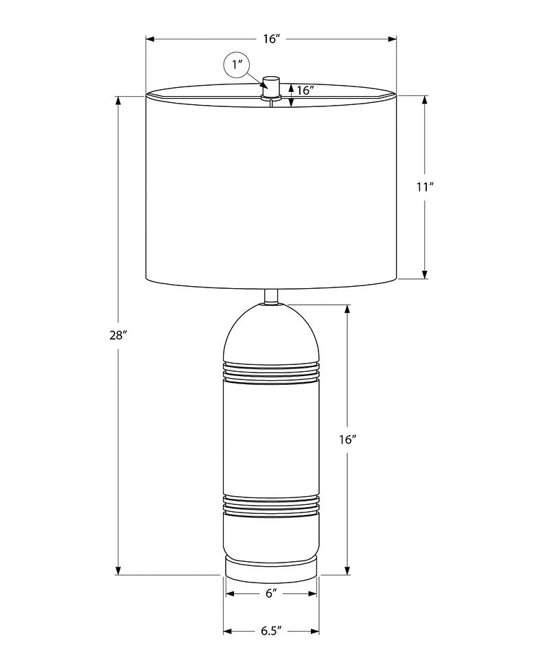 Monarch Specialties Lighting 28" Plastic Table Lamp