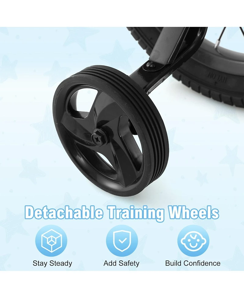 Sugift 12 Inch Kids Bike with Basket and Training Wheels for Children Aged 3-8 Years Old