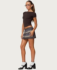 Edikted Women's Kezi Mixed Pattern Tailored Mini Skirt