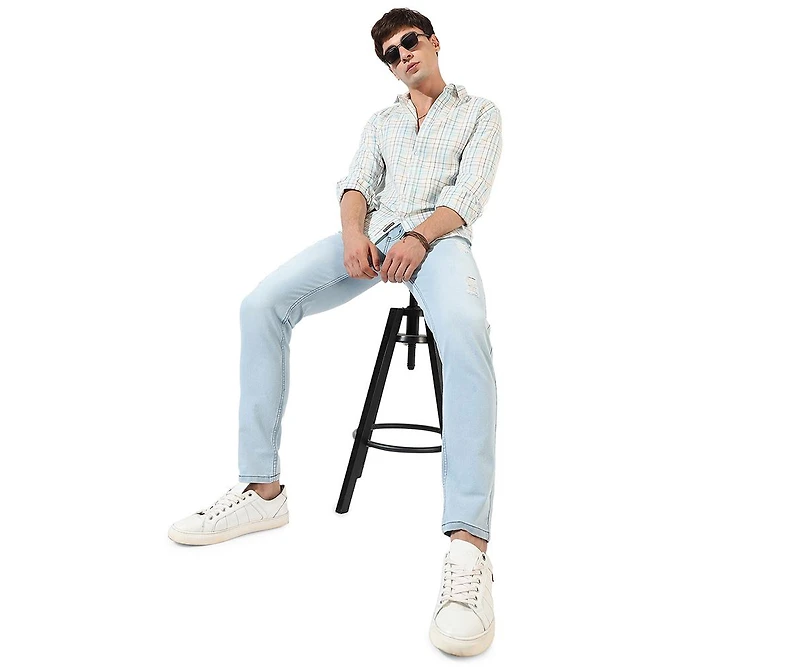 Campus Sutra Men's Multicolour Checkered Regular Fit Casual Shirt