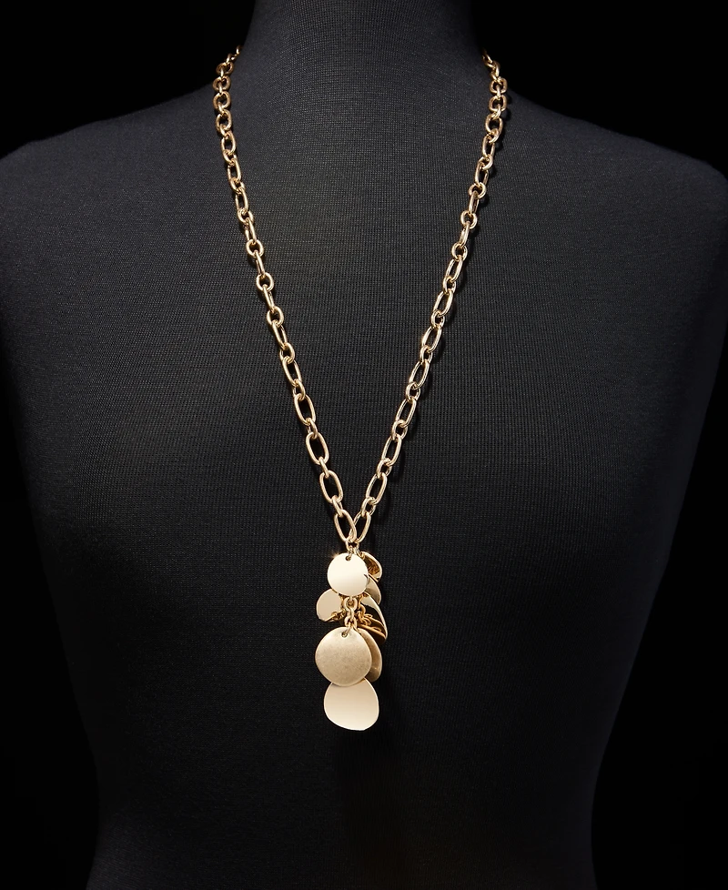 Style & Co Shaky Disc Cluster Pendant Necklace, 28" + 3" extender, Macy's Exclusive
