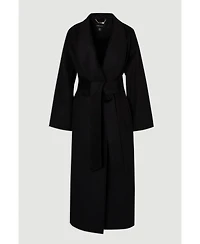 Karen Millen Women's Brushed Wool Wrap Tailored Maxi Coat