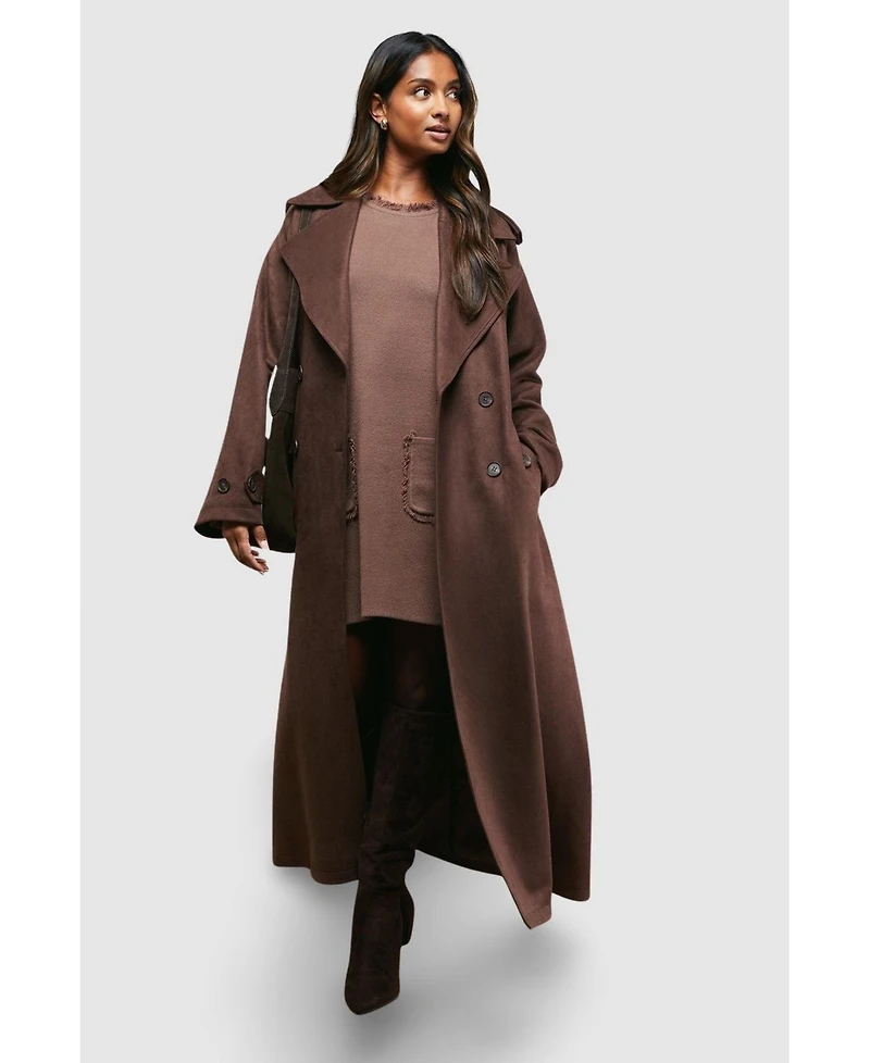 Oasis Women's Cuff Detail Belted Coat