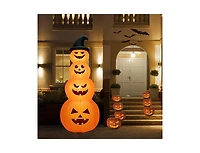 Mondawe 8 ft Inflatable Halloween Pumpkins Stack with Built-in Led Lights