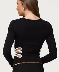 Edikted Women's Contrast Cut Out Long Sleeve Top