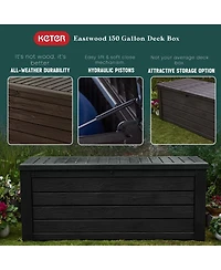 Keter Westwood 150 Gallon Plastic Outdoor Furniture Storage Deck Box