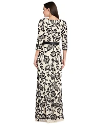 R & M Richards Women's Scoop Neck Long Dress