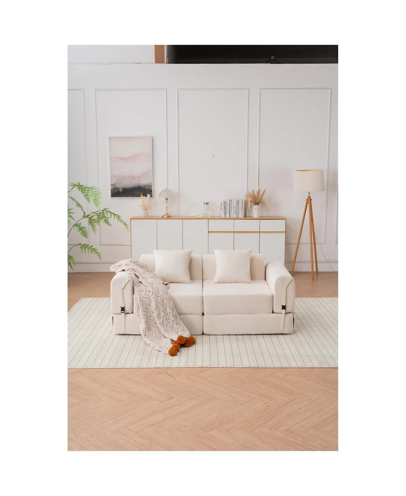 Streamdale Furniture Free combination sofa, reclining, ultra-comfortable double modular sofa, beige