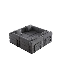 Streamdale Furniture Streamdale 4-seater chenille convertible sofa bed with side storage