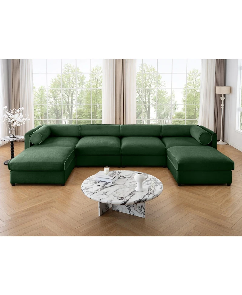 Streamdale Modular Sectional Sofa with Storage, Extra Large U Shaped Green Couch