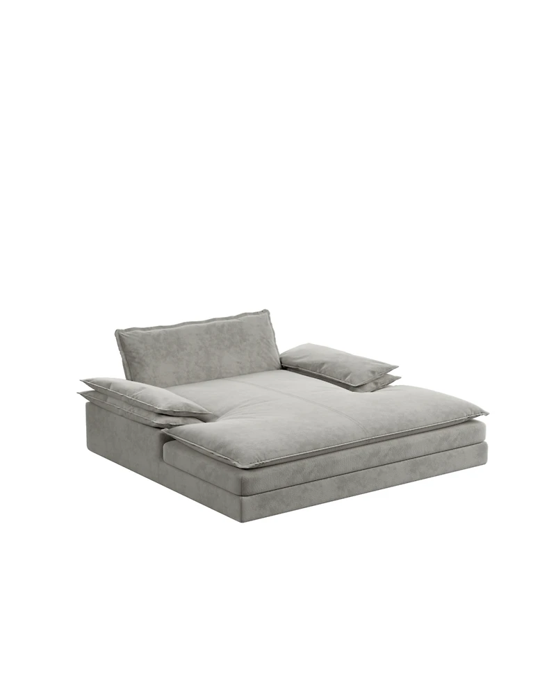 Streamdale Furniture Modern Oversized Double Chaise Lounge Chair with Pillows & Wide Armrests