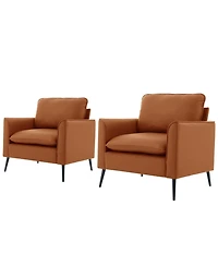 Streamdale Furniture Streamdale Cat paw leather upholstered sofa 2PC, Nordic retro single casual sofa chair