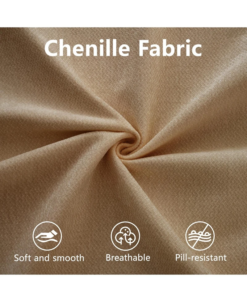 Streamdale Furniture Streamdale Stylish Camel Chenille 2-Seater Sofa with 2 Ottoman Storage Seats