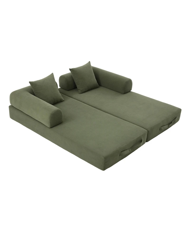 Streamdale Furniture Streamdale Foldable & Compressible Sofa with Metal Frame for Small Spaces