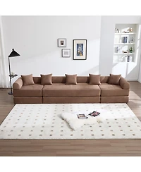 Streamdale Furniture Streamdale Convertible Folding Sofa Bed with Pillow Back Handrail, Cloud Corduroy Mattress Sofa