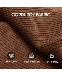 Streamdale Furniture Streamdale Corduroy Compression Sofa Bed with Pillow Back Support, Brown