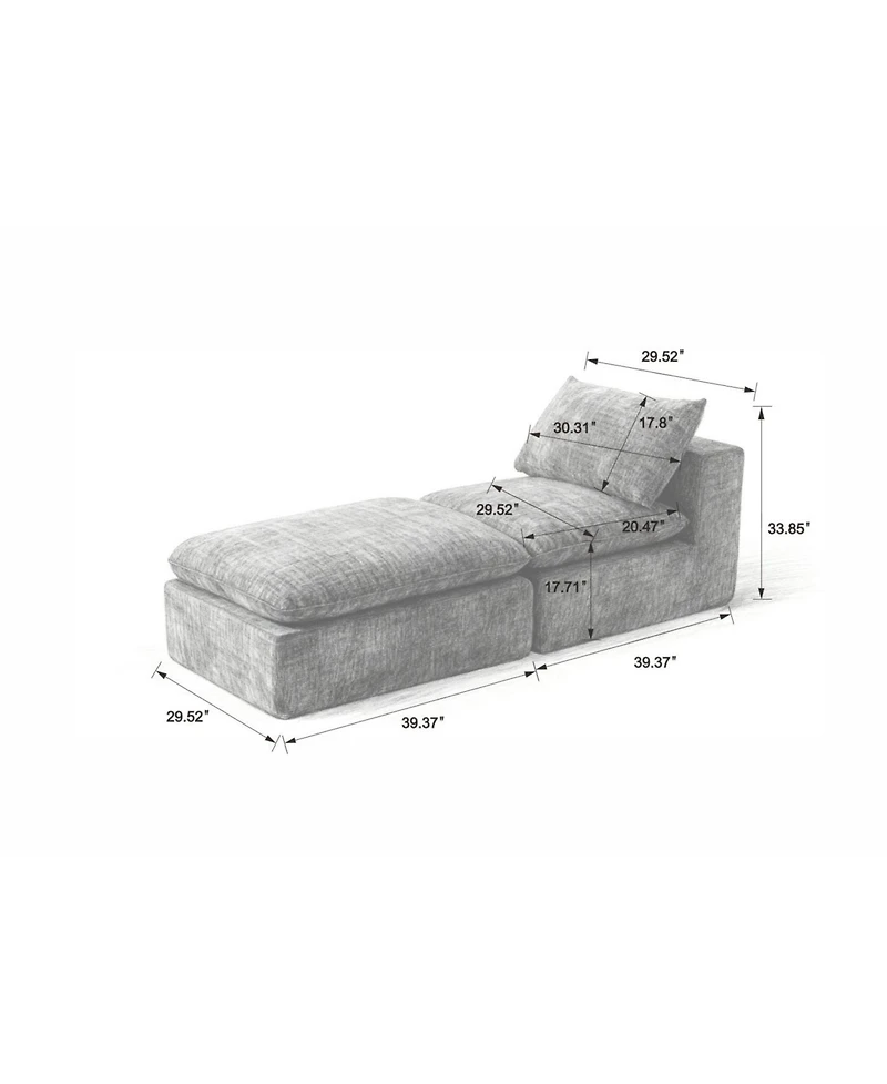 Streamdale Furniture Streamdale Modern Chenille Cloud Sofa