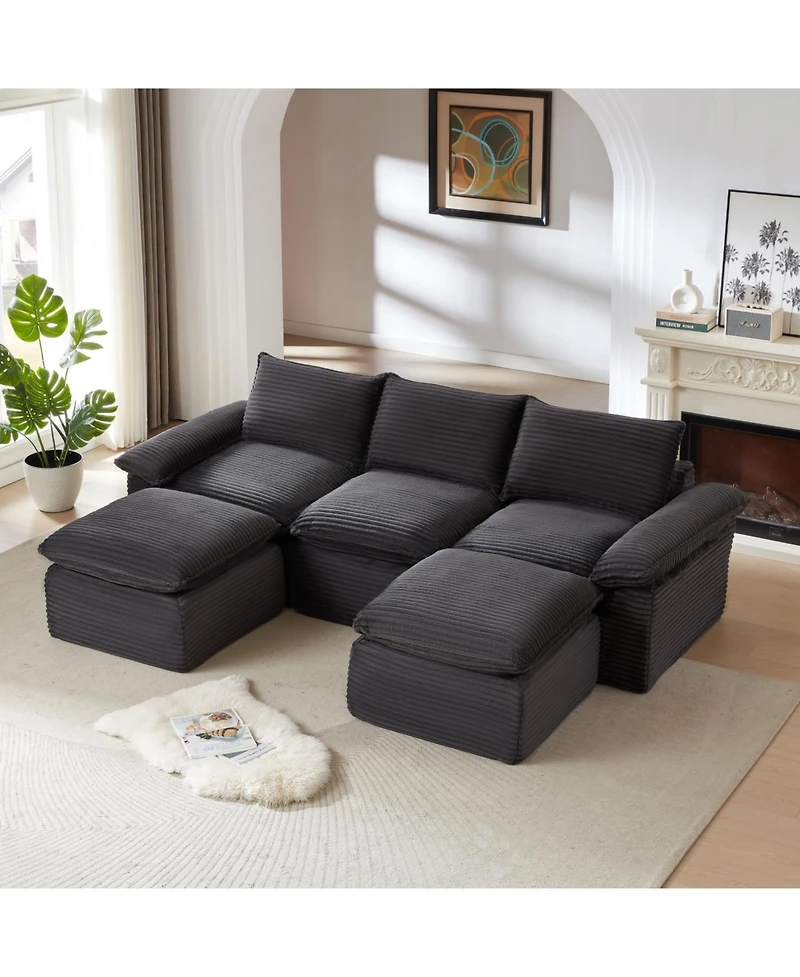 Streamdale Furniture Modern corduroy cloud sofa, freely combined