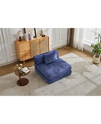 Streamdale Furniture Streamdale Compression Sofa, Convertible Floor Sofa Bed, Single Seater Modular Sectional, Dark Blue