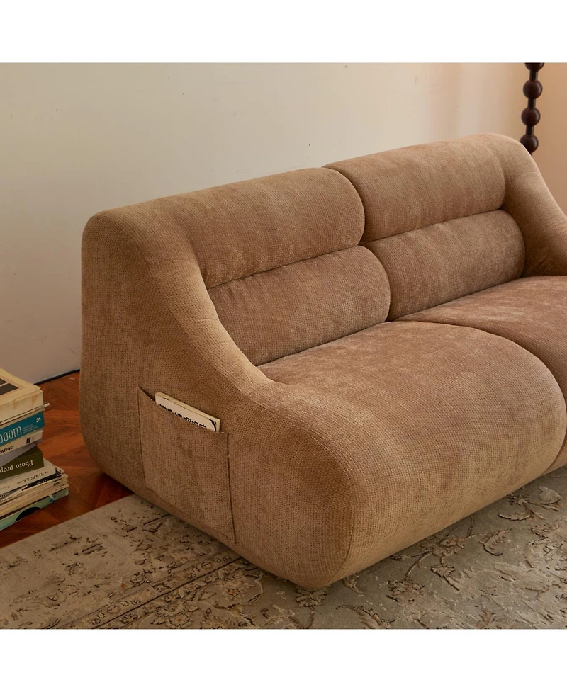 Streamdale Shoes sofa-in-a-Box Memory Foam 2-Seater Couch, No Install, Easy Transport, Brown