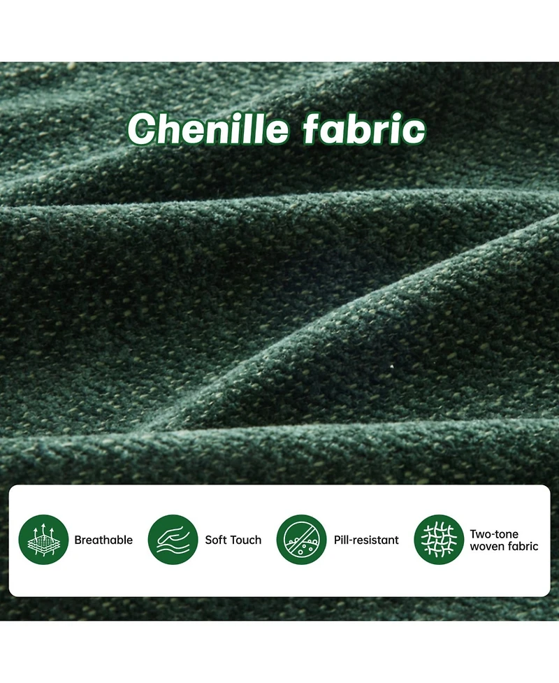 Streamdale Modular U-Shaped Chenille Couch with Ottoman & Pillows, Green