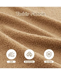 Streamdale Camel Soft Teddy Fabric Boneless Sofa with Anti-Slip Design and Ergonomic Support