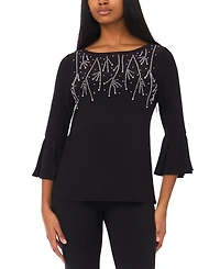 Msk Petite Boat Neck Faraj Top