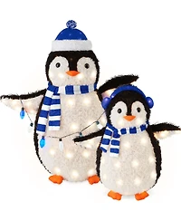 Best Choice Products 2-Piece Lighted 3ft Pop-Up Penguin Family Outdoor Christmas Decoration w/ 150 Led Lights