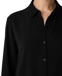 Eileen Fisher Petite Classic Collar Long-Sleeve Shirt