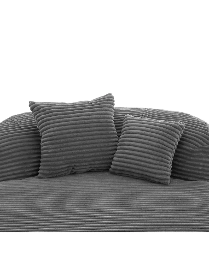 Streamdale Furniture Modern Chaise Lounge Sofa Boneless Couch 51.6" Bed Black