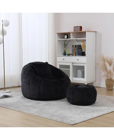 Streamdale Furniture Modern Bean Bag Chair with Ottoman for Adults