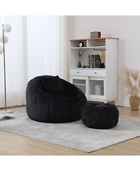 Streamdale Furniture Modern Bean Bag Chair with Ottoman for Adults