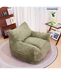 Streamdale Furniture Bean Bag Chair with Armrests - Oversized Comfy Beige Lazy Floor Sofa Chair