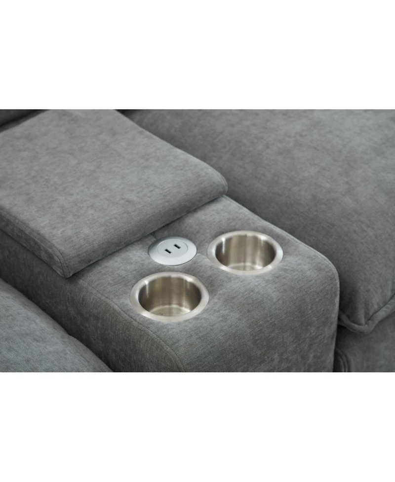 Streamdale Seven-piece sofa set with console, coffee table & 6 pillows.