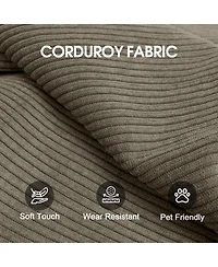 Streamdale Furniture Camel Corduroy Compression Sofa, Convertible Floor Sofa Bed with Pillow Back Support