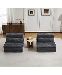 Streamdale Furniture Compression Sofa, Convertible Floor Sofa Bed, Modular Sectional Sofa, Dark Grey