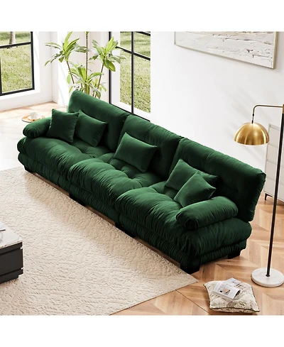 Streamdale Furniture 3-Seater Chenille Modular Sectional Sofa - Soft & Comfy Living Room Furniture, Green