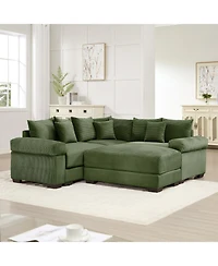 Streamdale Oversized Cloud Modular Sectional Couch with Ottoman, Green