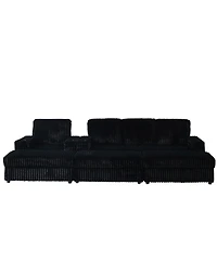 Streamdale Corduroy 3-Seater Sofa with Cup Holders for Living Room