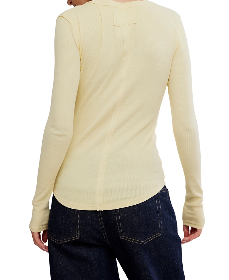 Free People Women's Long-Sleeve Henley Top