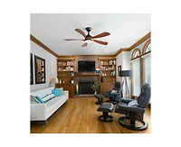 Sofucor 52-inch Modern Smart Standard Black 5-Blade Ceiling Fan with Remote Control and Led Light