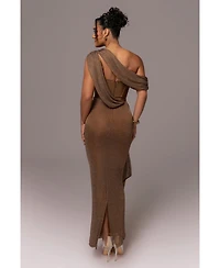 Jluxlabel Women's Metallic Celestina Draped Maxi Dress