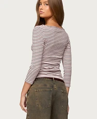 Edikted Women's Avigyle Striped Boat Neck Top