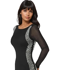 Bebe Women's BodyCon Embellished Knee Length Dress